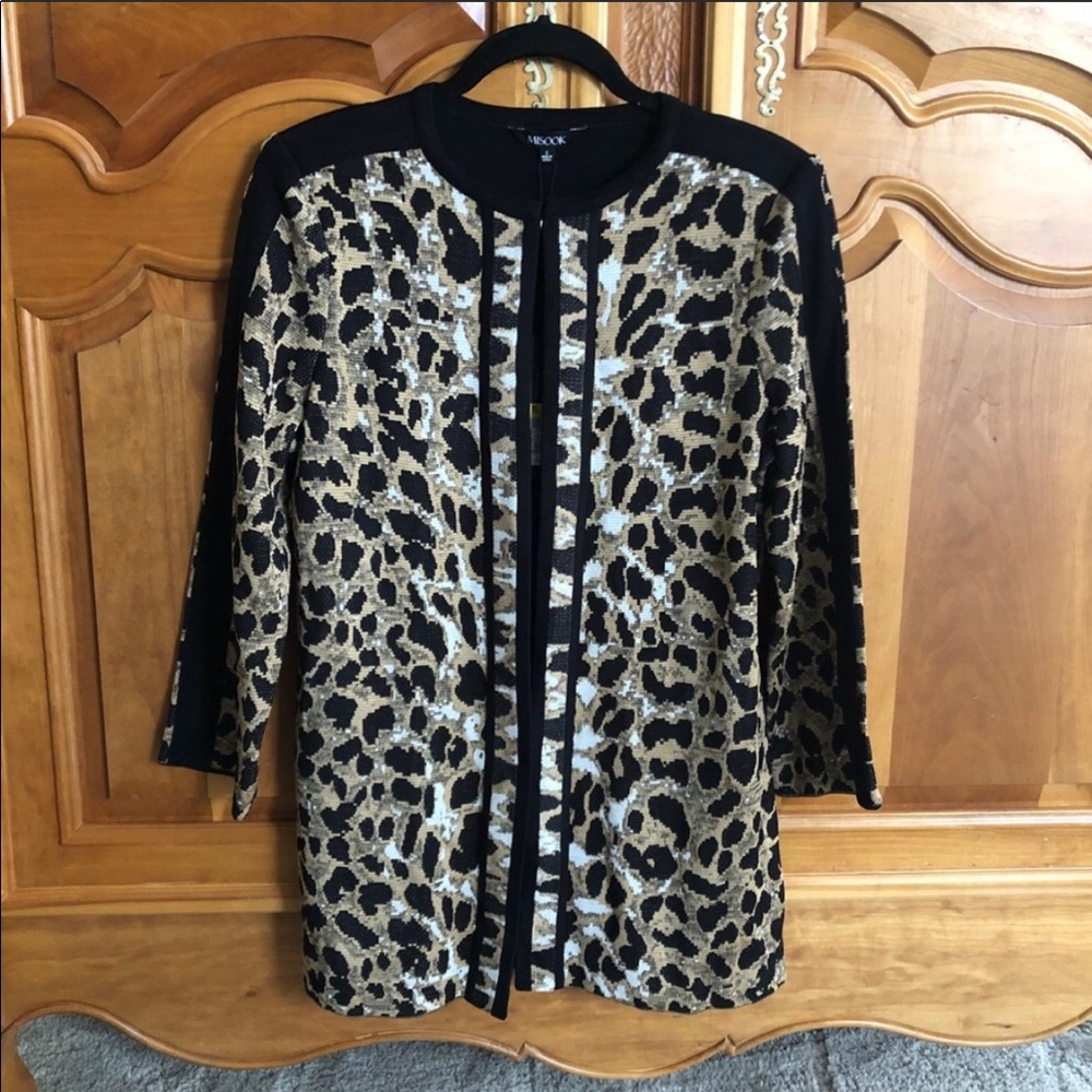 Misook Animal Print Long Jacket - Picture 2 of 5